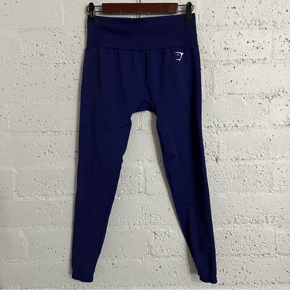 Gymshark Pants - Gymshark Womens Athletic Capri Leggings L Blue Compression D7